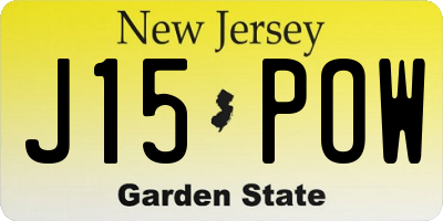 NJ license plate J15POW