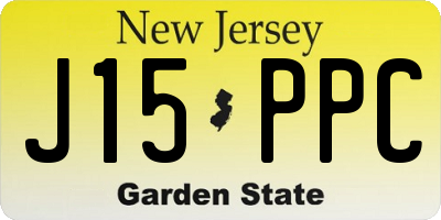 NJ license plate J15PPC