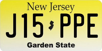 NJ license plate J15PPE