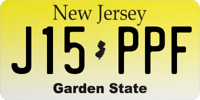 NJ license plate J15PPF