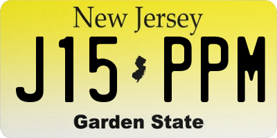 NJ license plate J15PPM