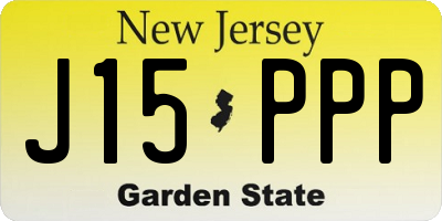NJ license plate J15PPP
