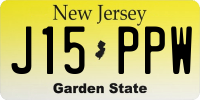 NJ license plate J15PPW