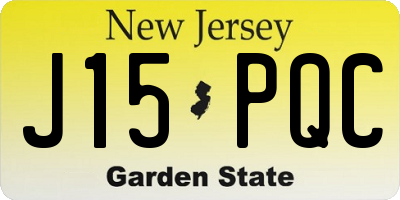 NJ license plate J15PQC