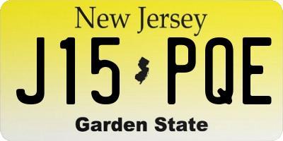 NJ license plate J15PQE