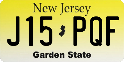 NJ license plate J15PQF