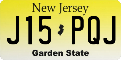 NJ license plate J15PQJ