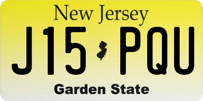 NJ license plate J15PQU