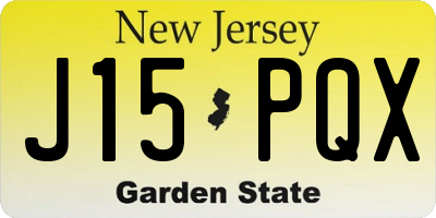 NJ license plate J15PQX