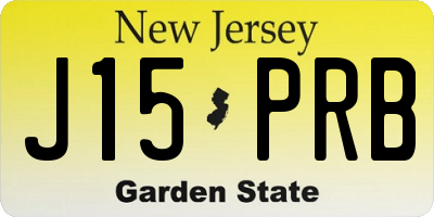 NJ license plate J15PRB