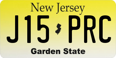 NJ license plate J15PRC