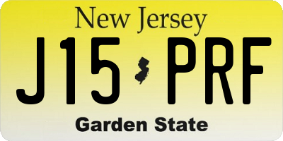 NJ license plate J15PRF