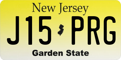 NJ license plate J15PRG