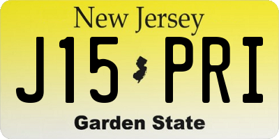 NJ license plate J15PRI