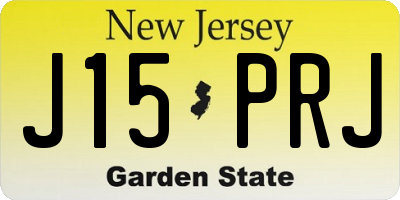 NJ license plate J15PRJ