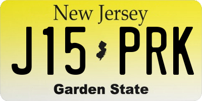 NJ license plate J15PRK