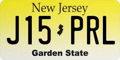 NJ license plate J15PRL