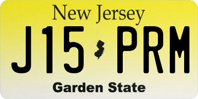 NJ license plate J15PRM