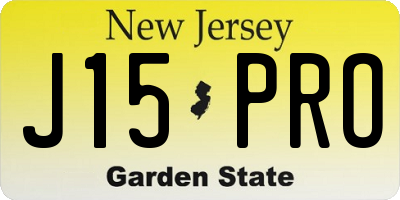 NJ license plate J15PRO