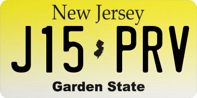 NJ license plate J15PRV