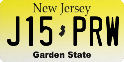 NJ license plate J15PRW