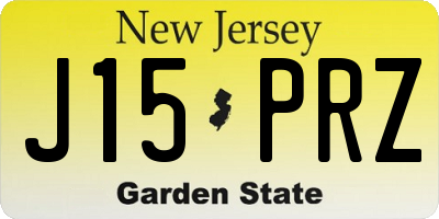 NJ license plate J15PRZ