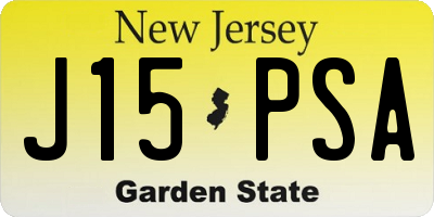 NJ license plate J15PSA