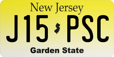 NJ license plate J15PSC