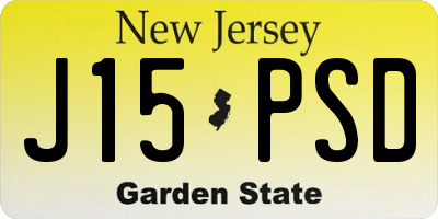 NJ license plate J15PSD