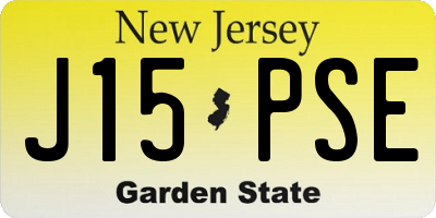 NJ license plate J15PSE