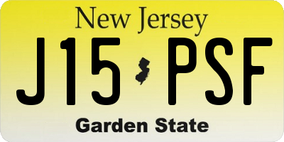NJ license plate J15PSF