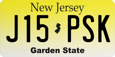 NJ license plate J15PSK