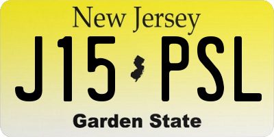 NJ license plate J15PSL