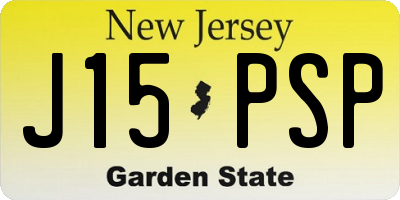 NJ license plate J15PSP