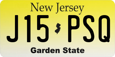 NJ license plate J15PSQ