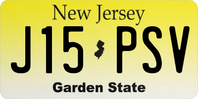 NJ license plate J15PSV