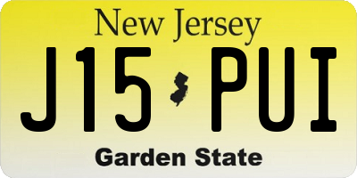 NJ license plate J15PUI