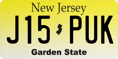 NJ license plate J15PUK