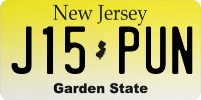 NJ license plate J15PUN
