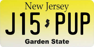 NJ license plate J15PUP