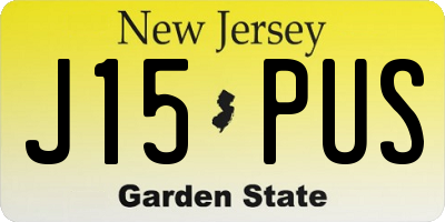 NJ license plate J15PUS