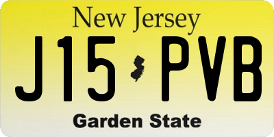 NJ license plate J15PVB