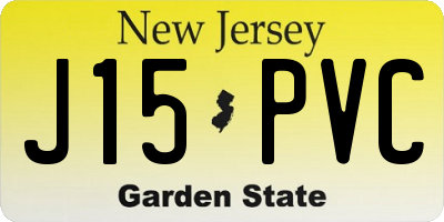 NJ license plate J15PVC