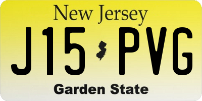 NJ license plate J15PVG