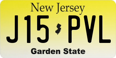 NJ license plate J15PVL