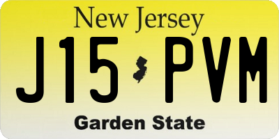NJ license plate J15PVM