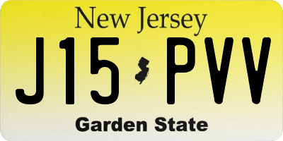 NJ license plate J15PVV