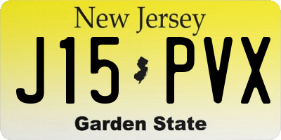 NJ license plate J15PVX