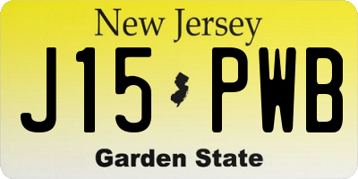 NJ license plate J15PWB