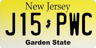NJ license plate J15PWC